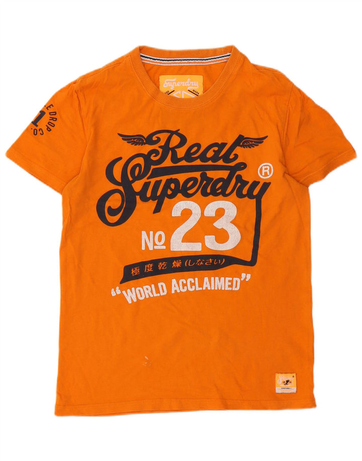 Superdry Herren Grafik-T-Shirt-Oberteil aus mitteloranger Baumwolle