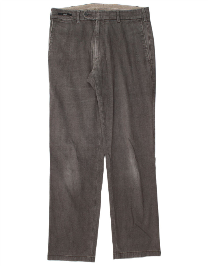 Bugatti Herren gerade Anzughose IT 46 Small W32 L30 grau karierte Baumwolle