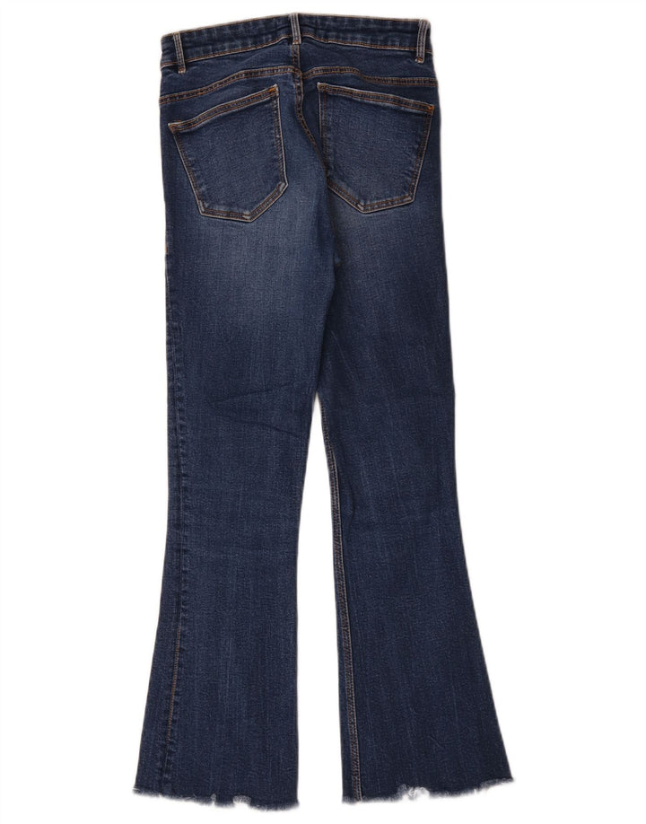 Zara Damen Crop Flared Jeans EU 34 2XS W24 L25 Blau