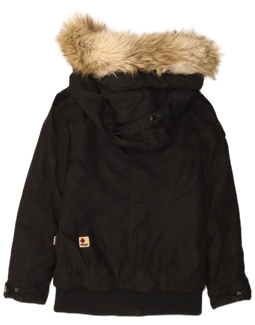 KHUJO Damen-Parkajacke mit Kapuze, UK 12, Mittelschwarz, Polyester