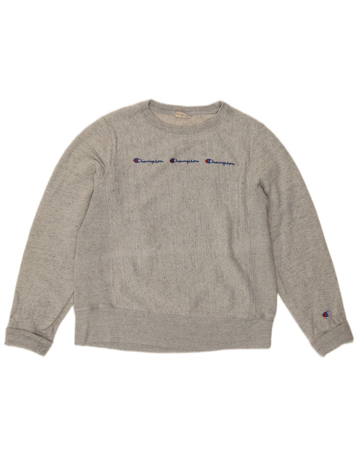 Champion Womens Graphic Sweatshirt Pullover UK 10 Small Grau Baumwolle