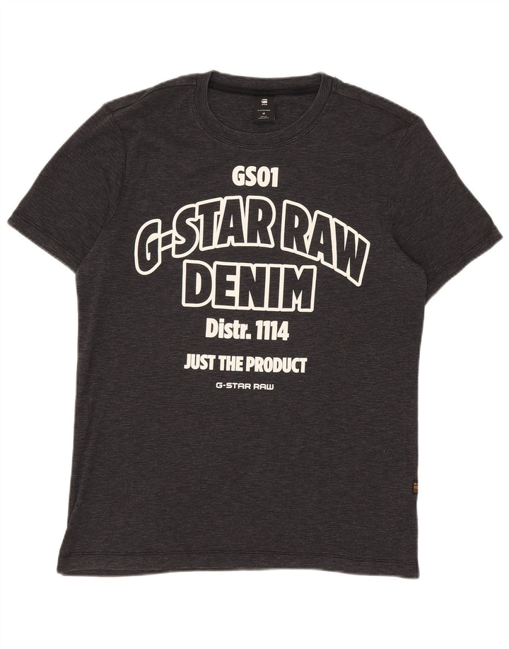 G-Star Herren Grafik-T-Shirt-Oberteil Mittelschwarz gesprenkelte Baumwolle