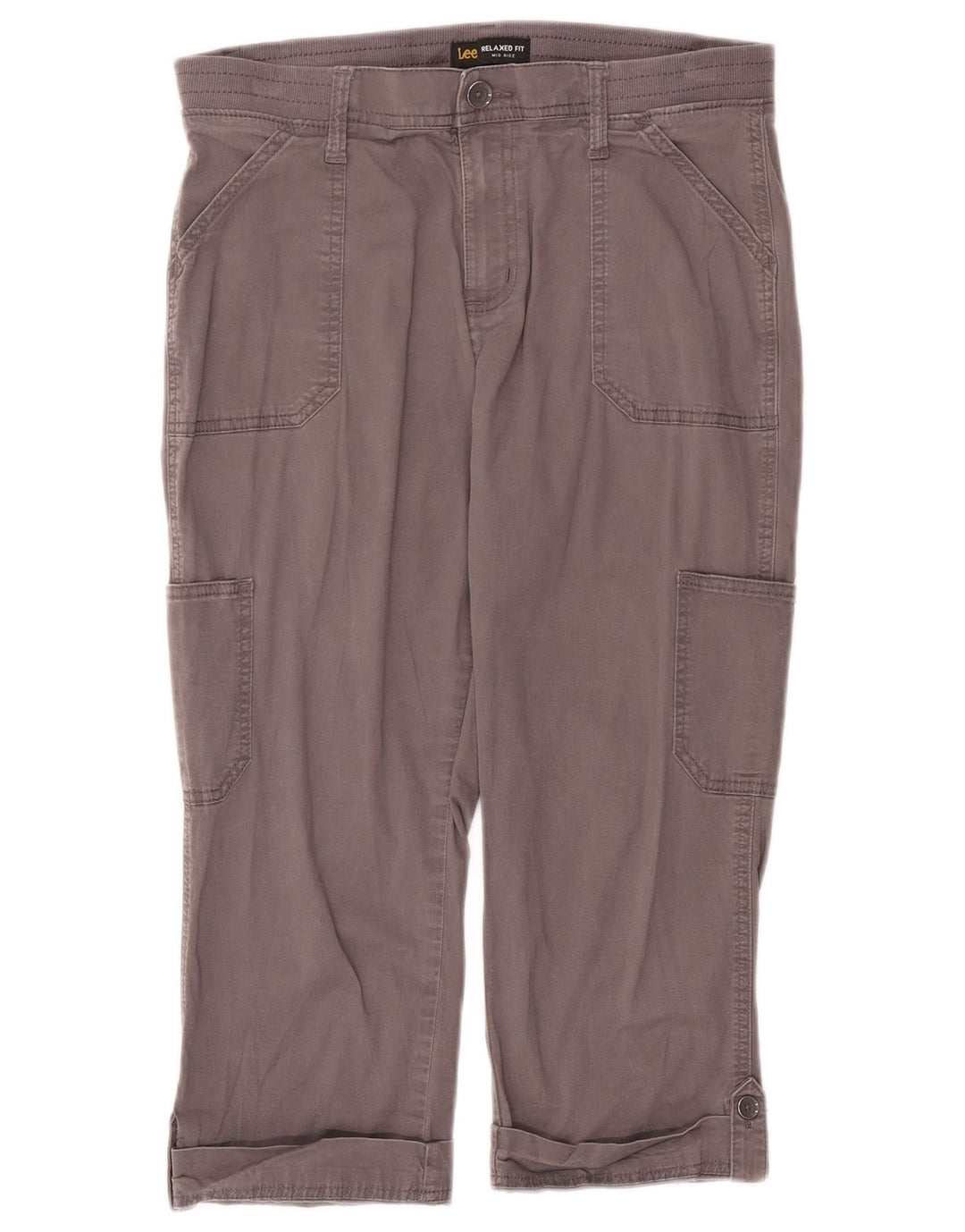 Lee Damen-Caprihose mit mittelhohem Bund, US 8, M, B27, L19, graue Baumwolle