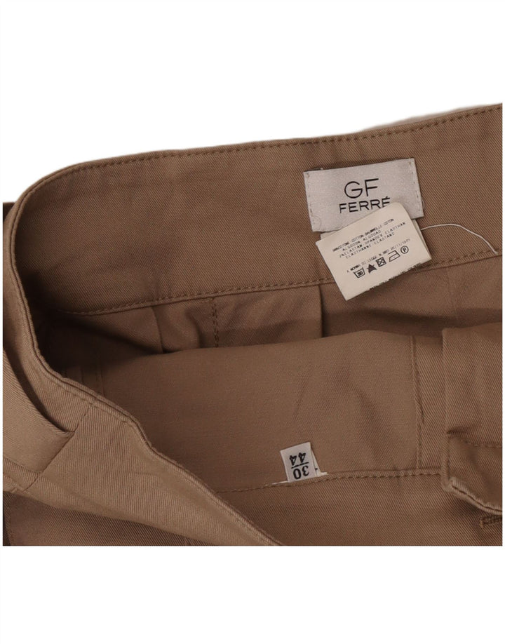 GF Ferre Damen A-Linienrock IT 44 Medium W30 Beige Baumwolle