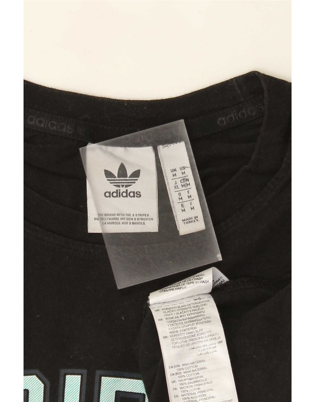 Adidas Herren Grafik T-Shirt Top Medium Schwarz Baumwolle