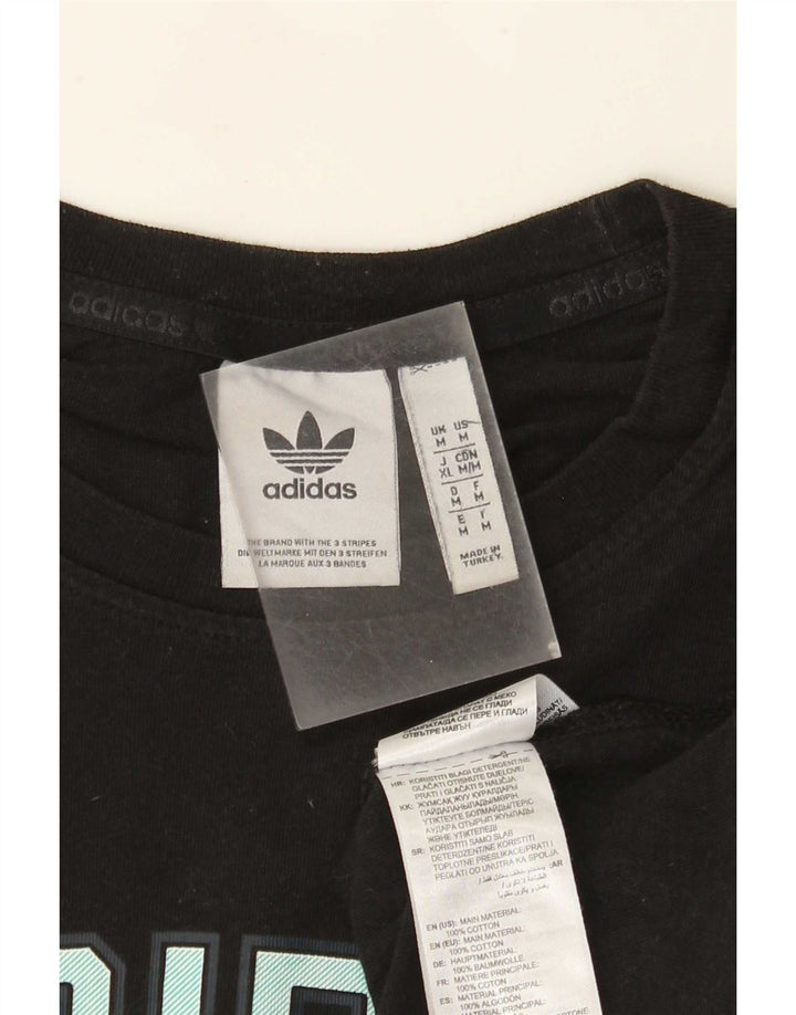 Adidas Herren Grafik T-Shirt Top Medium Schwarz Baumwolle