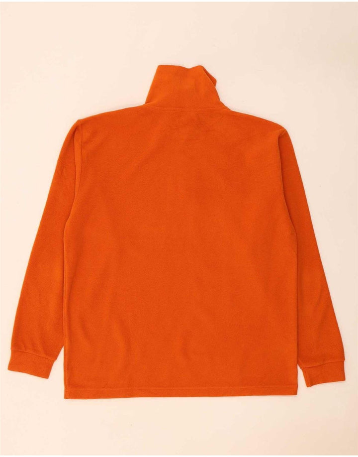 Invicta Herren-Fleecepullover mit Reißverschluss am Hals, großes orangefarbenes Polyester