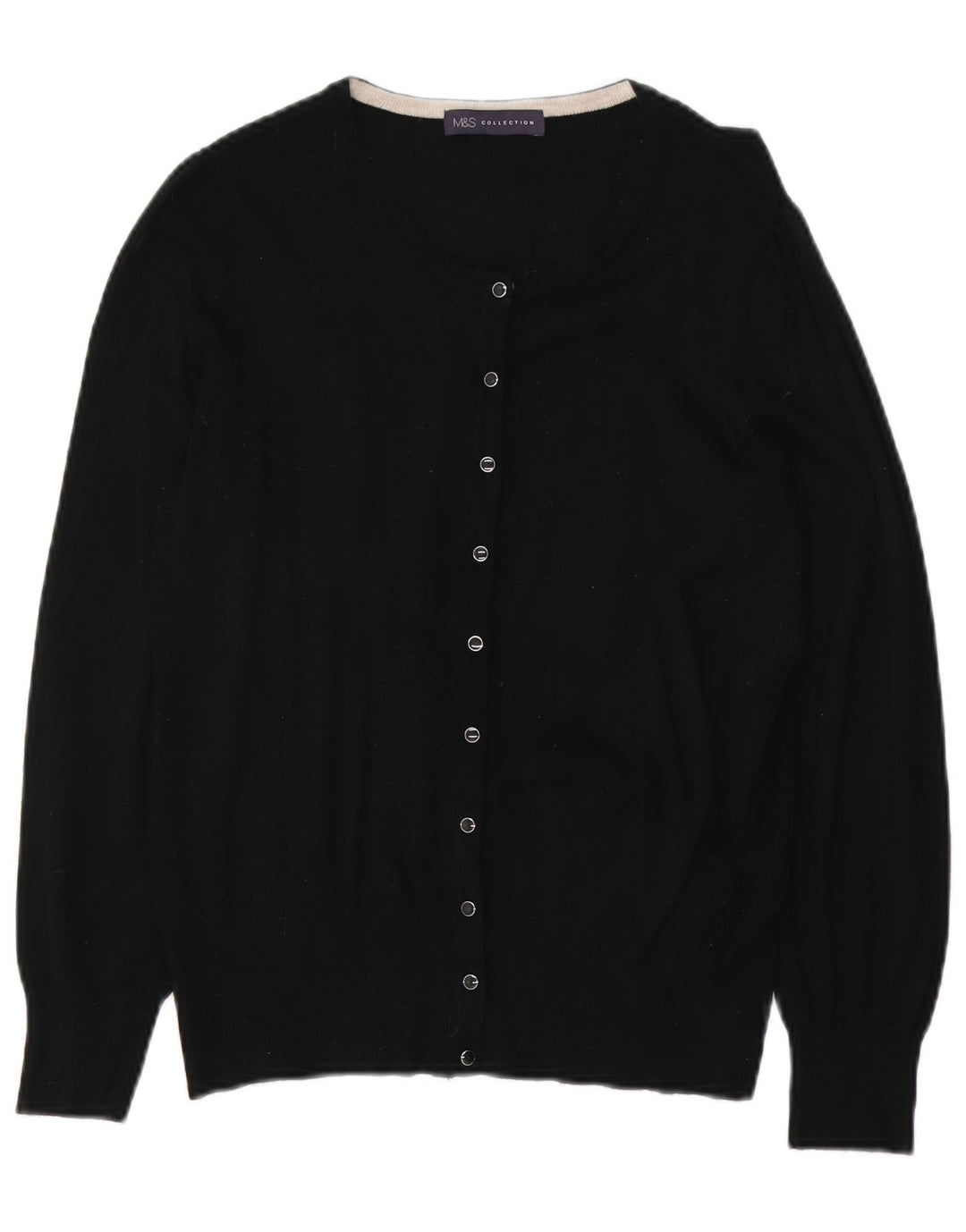 Marks & Spencer Damen-Cardigan-Pullover UK 12 Mittelschwarze Viskose