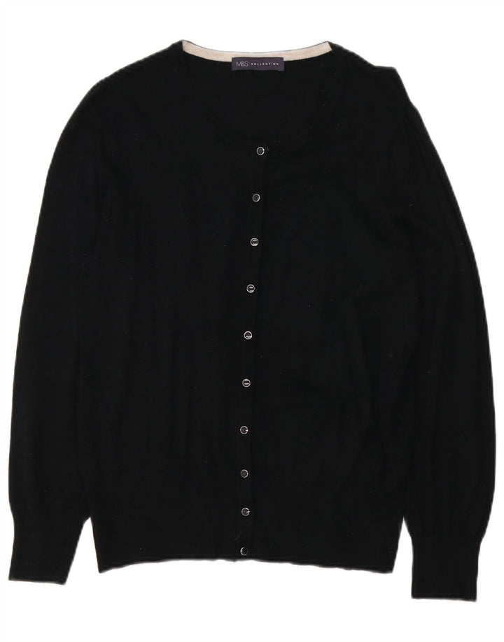 Marks & Spencer Damen-Cardigan-Pullover UK 12 Mittelschwarze Viskose