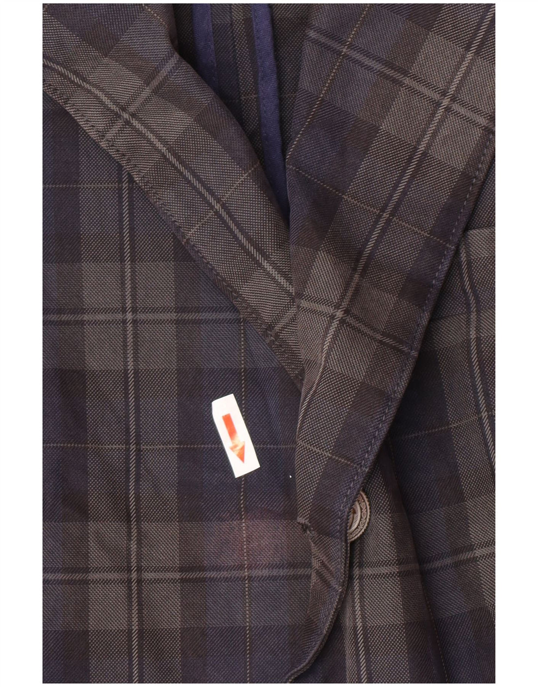 Jaggy Herren-Blazer mit 3 Knöpfen, IT 48, mittelmarineblau, kariert, Baumwolle