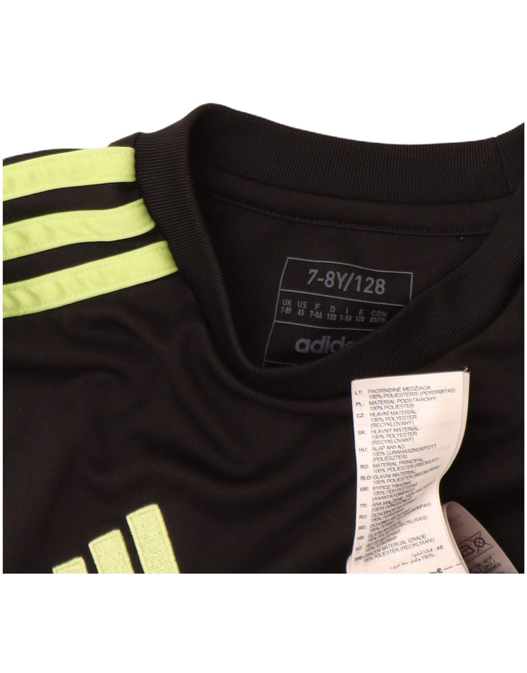 Adidas T-Shirt für Jungen, 7–8 Jahre, schwarzes Polyester