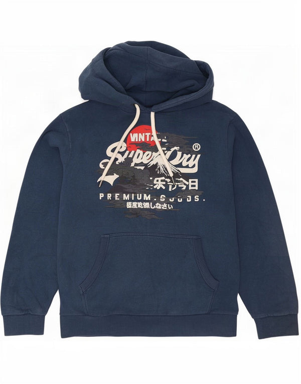 Superdry Herren Vintage Graphic Hoodie Pullover XL Marineblau Baumwolle