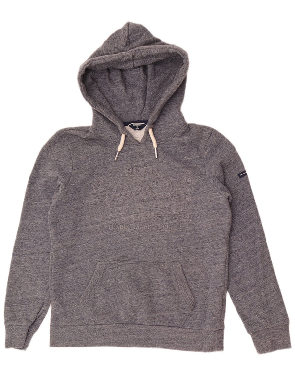 Superdry Graphic Hoodie-Pullover für Damen, UK 10, Größe S, grau gefleckte Baumwolle