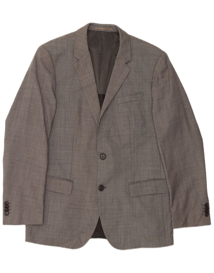 HUGO BOSS Herren-Blazer mit 2 Knöpfen, EU 50, große graue Schurwolle