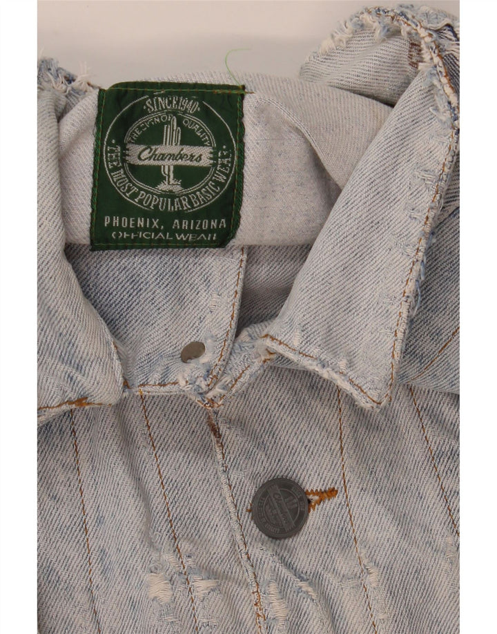 CHAMBERS Damen Crop Jeansjacke UK 16 Large Blau