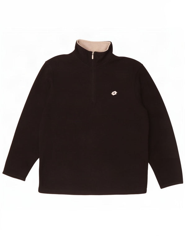 Lotto Herren-Fleecepullover mit Reißverschluss am Hals, mittelschwarz