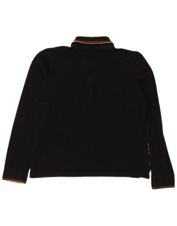 Lacoste Damen Langarm-Poloshirt, Größe 42, große schwarze Baumwolle