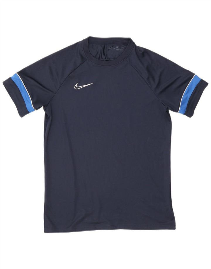 Nike Herren Dri Fit T-Shirt-Oberteil, groß, marineblaues Farbblock-Polyester