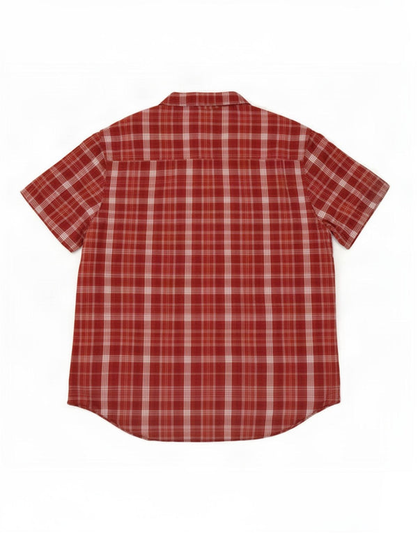 Mountain Warehouse Herren-Kurzarmhemd 3XL aus rot karierter Baumwolle