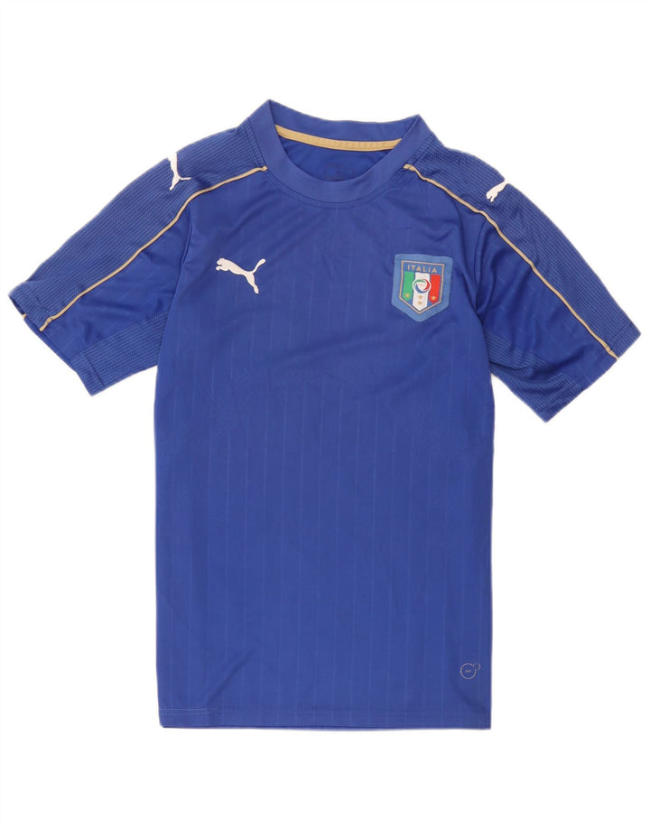 Puma Herren Italia Graphic T-Shirt Top Mittelblaues Polyester