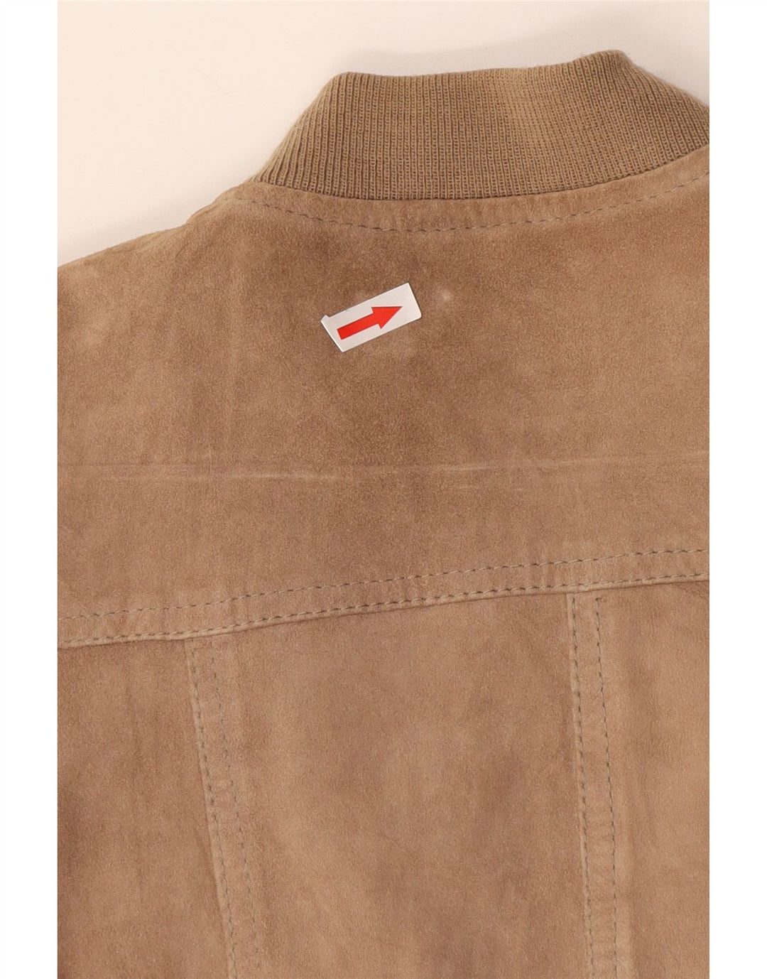 Vintage Damen Wildleder Bomberjacke IT 42 Medium Beige Leder