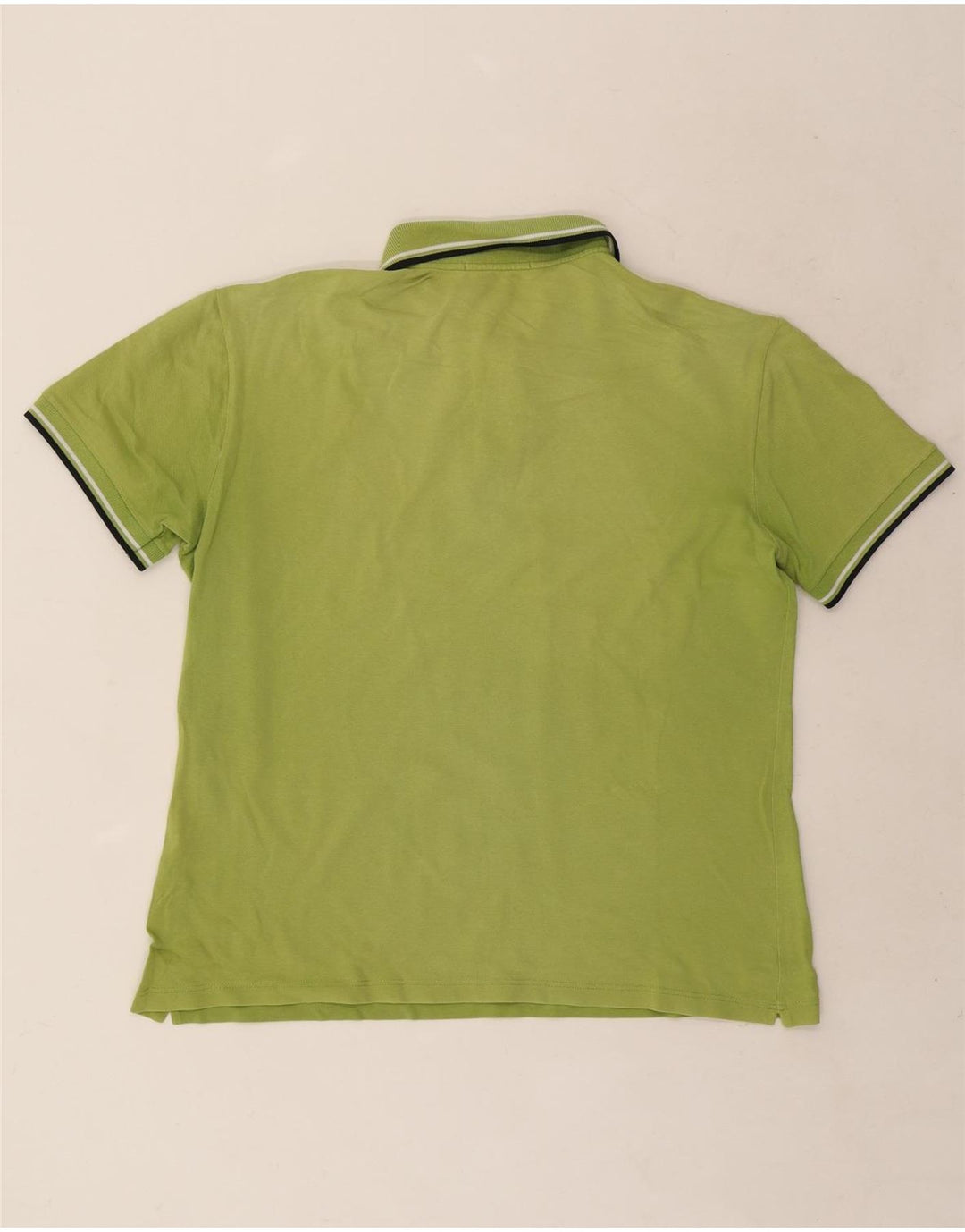 Fred Perry Herren-Poloshirt, groß, grün gestreift, Baumwolle