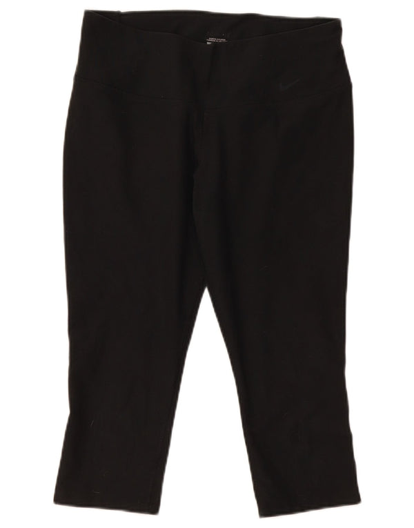 Nike Damen Capri-Leggings UK 14 Mittelschwarzes Polyester