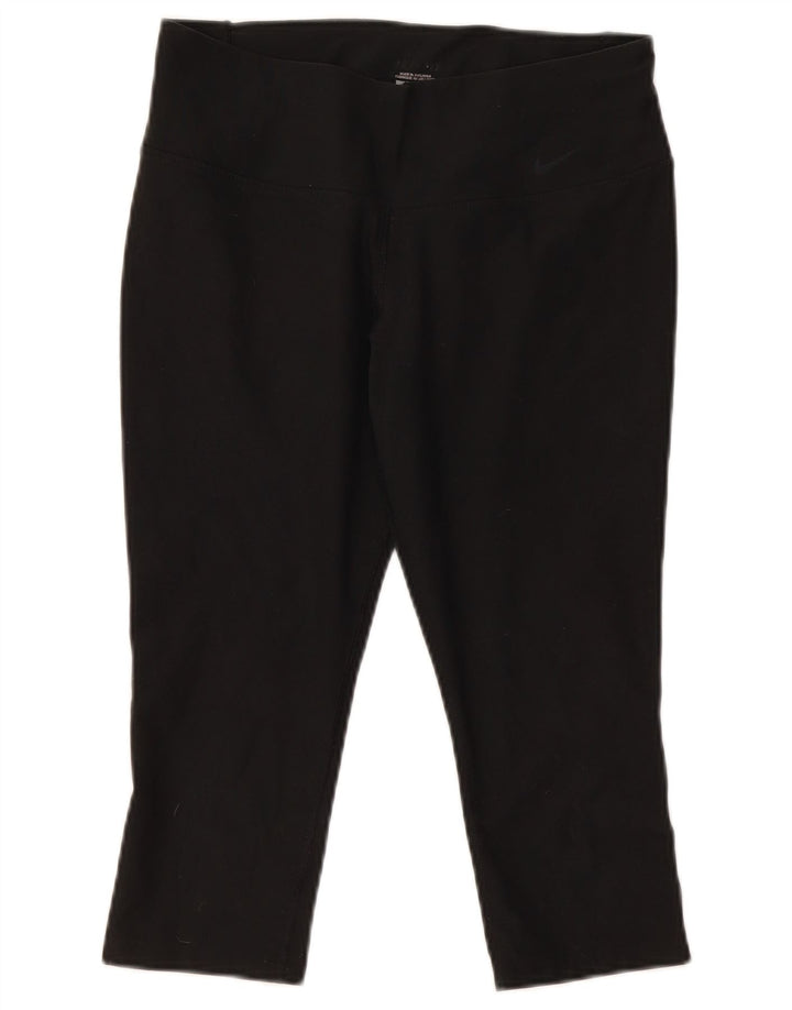 Nike Damen Capri-Leggings UK 14 Mittelschwarzes Polyester