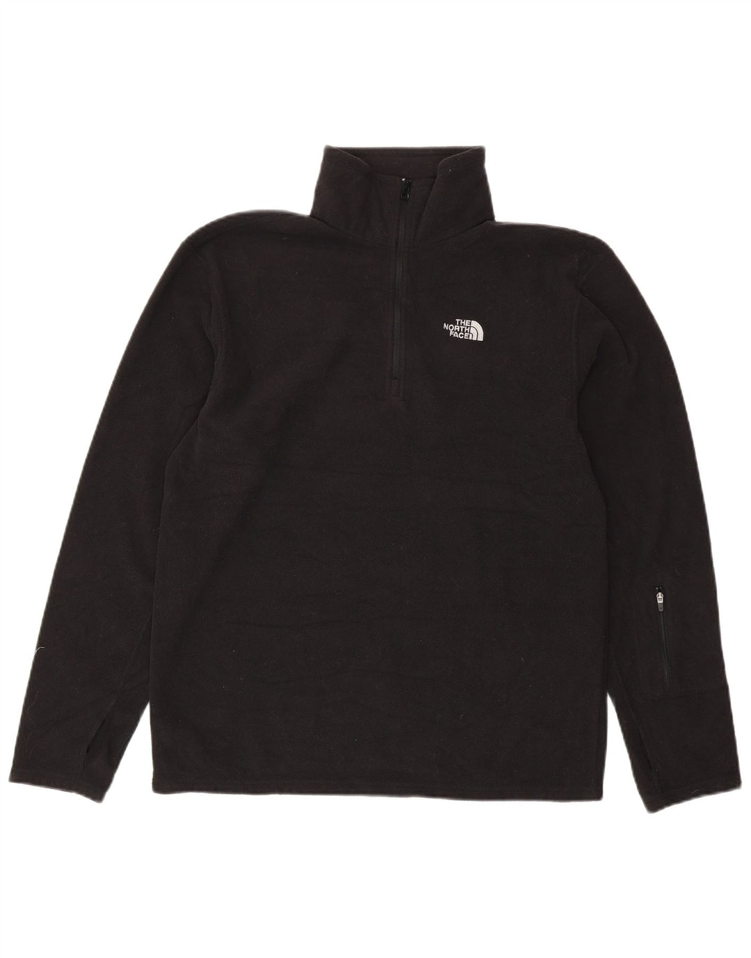THE NORTH FACE Herren-Fleecepullover mit Reißverschluss am Hals, Mittelschwarzes Polyester