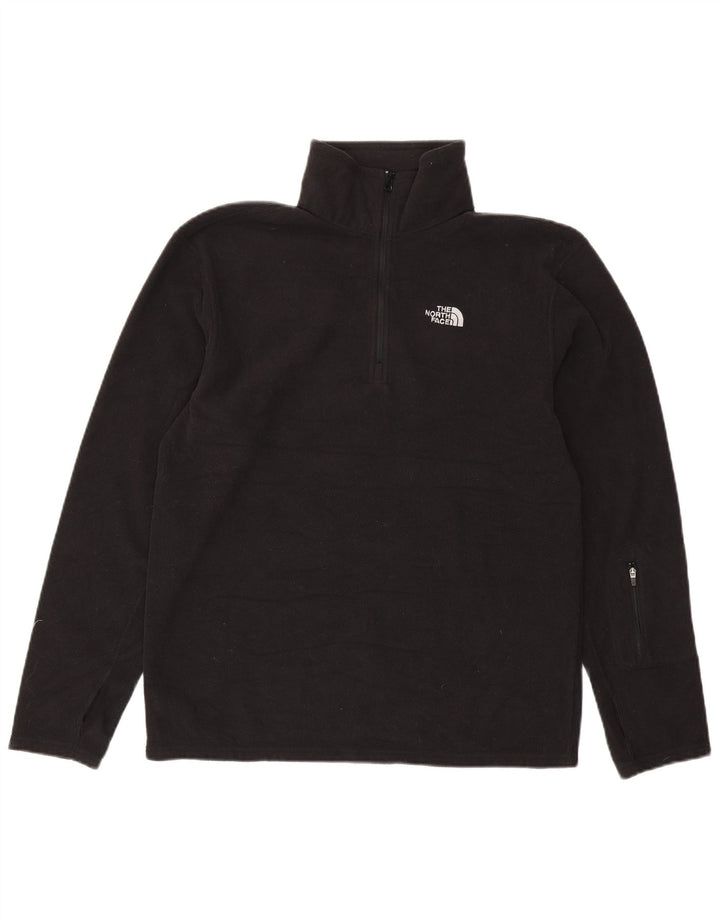 THE NORTH FACE Herren-Fleecepullover mit Reißverschluss am Hals, Mittelschwarzes Polyester