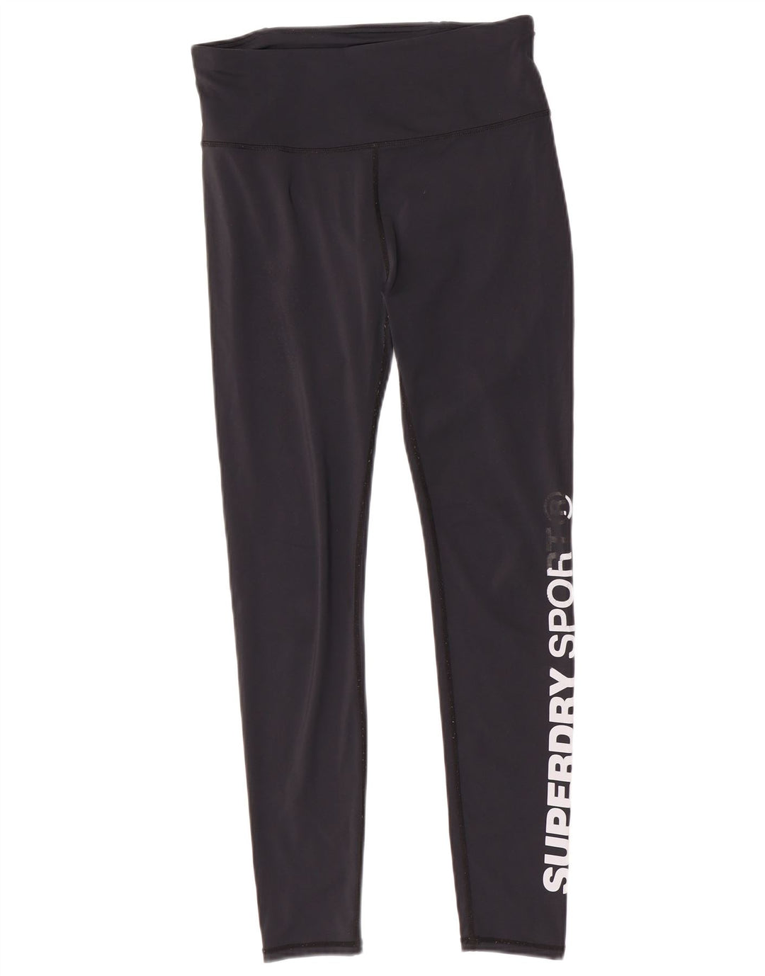 Superdry Damen Graphic Leggings UK 14 Mittelschwarzes Polyester