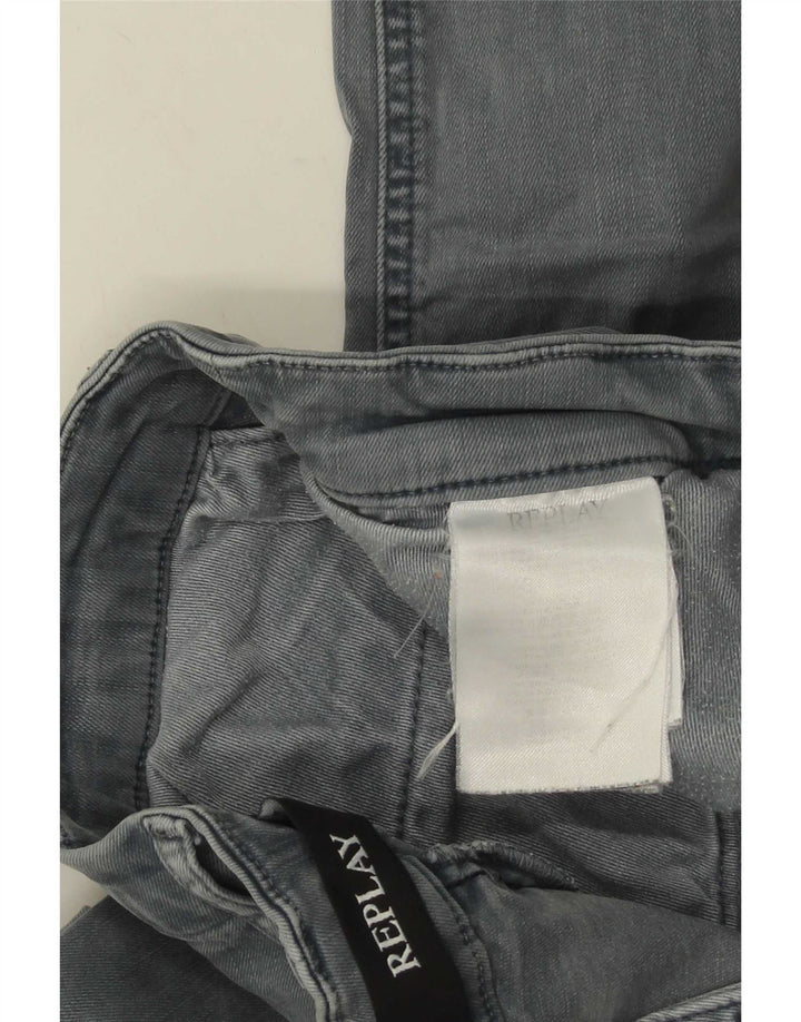 Replay Herren Slim Jeans W34 L32 Graue Baumwolle