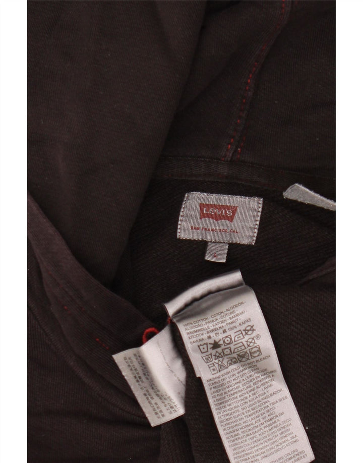 Levi's Herren-Pullover mit grafischem Kapuzenpullover, groß, aus schwarzer Baumwolle