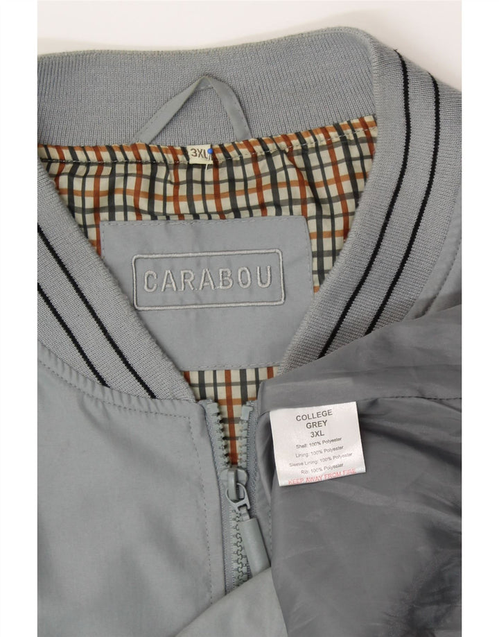 CARABOU Herren Bomberjacke UK 46 3XL Grau Polyester