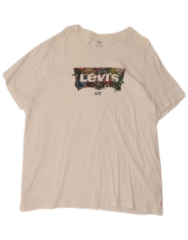 Levi's Damen-T-Shirt mit Grafik, 2XL, weiße Baumwolle