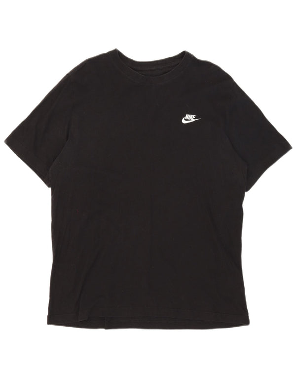 Nike Damen T-Shirt Top UK 16 Large Schwarz Baumwolle