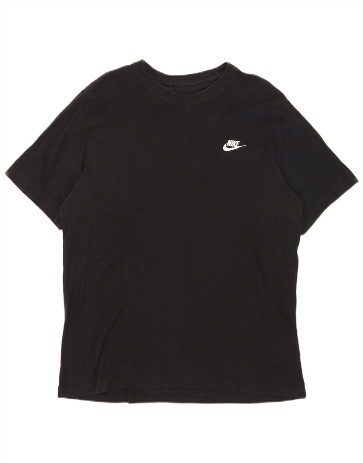 Nike Damen T-Shirt Top UK 16 Large Schwarz Baumwolle