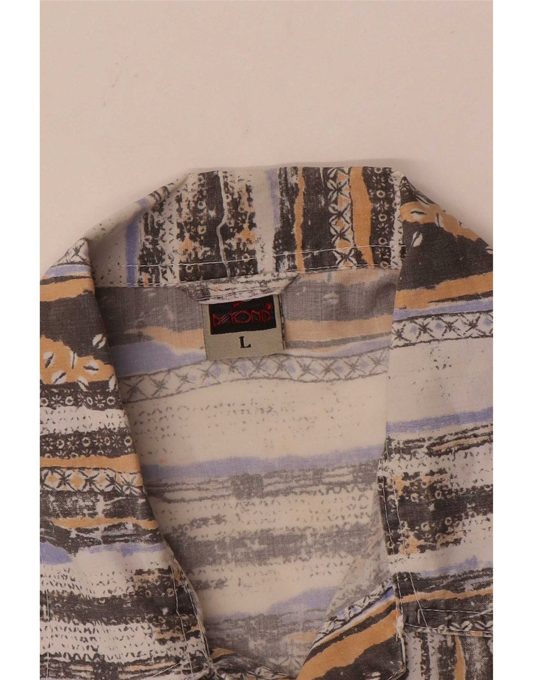 Beyond Herren-Kurzarmhemd, groß, mehrfarbig, gestreift, Polyester