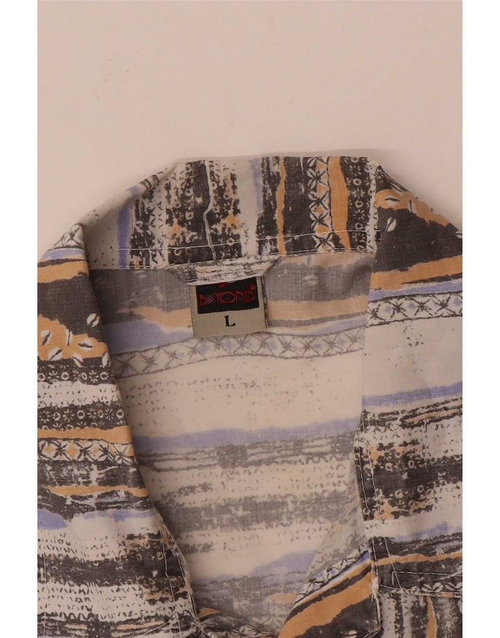 Beyond Herren-Kurzarmhemd, groß, mehrfarbig, gestreift, Polyester
