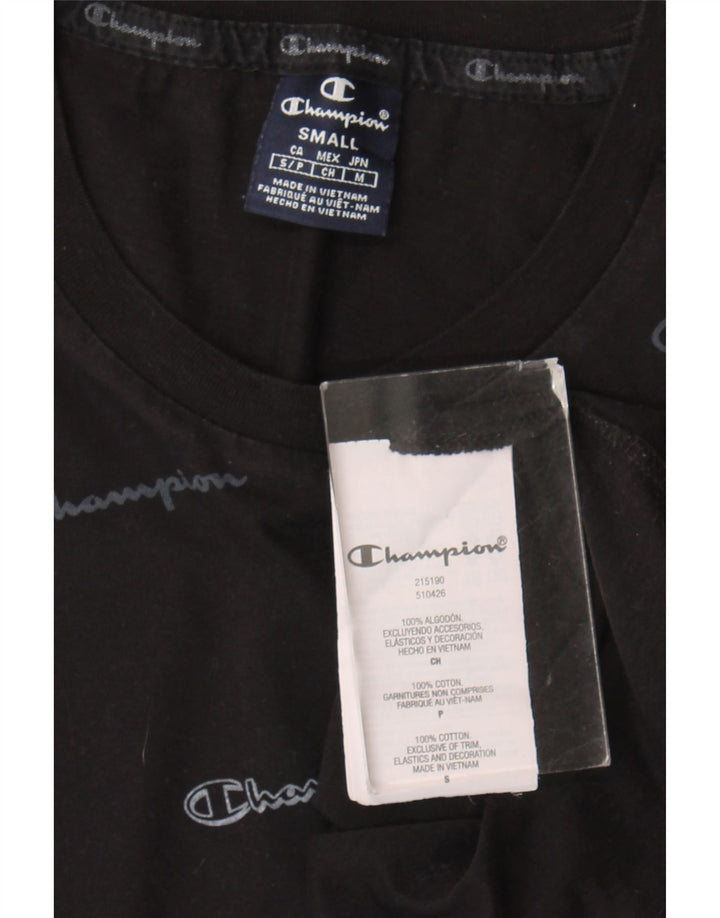 Champion Herren-T-Shirt mit Grafik, Größe S, schwarze Baumwolle