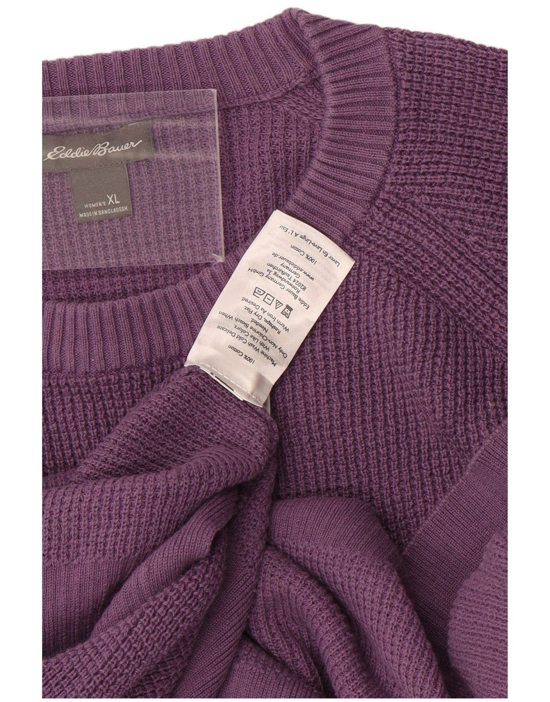 EDDIE BAUER Damen Übergroßer Pullover mit Rundhalsausschnitt UK 18 XL Lila