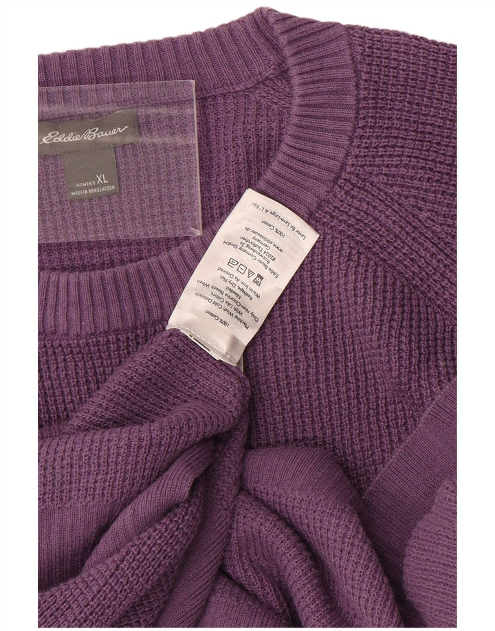 EDDIE BAUER Damen Übergroßer Pullover mit Rundhalsausschnitt UK 18 XL Lila