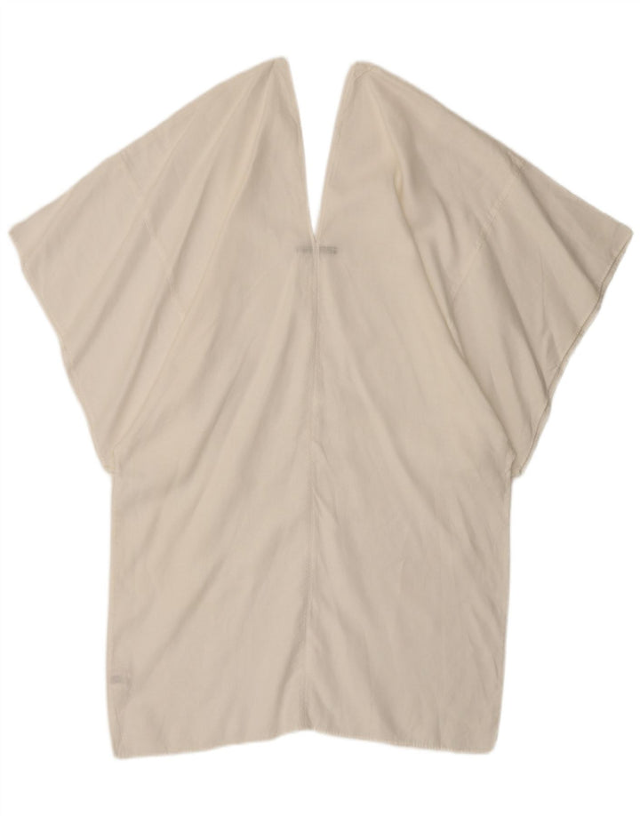 Stefanel Damen-Bluse mit Fledermausärmeln, UK-Größe 44, Größe L, weißes Leinen