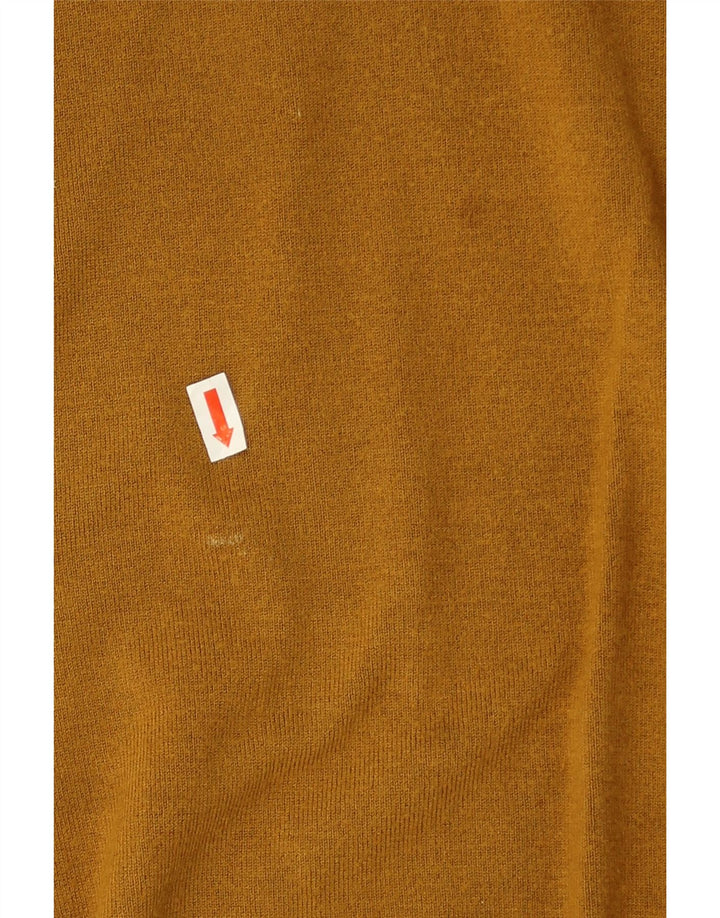 Zara Herren-Pullover mit Rundhalsausschnitt, mittelgelbe Viskose