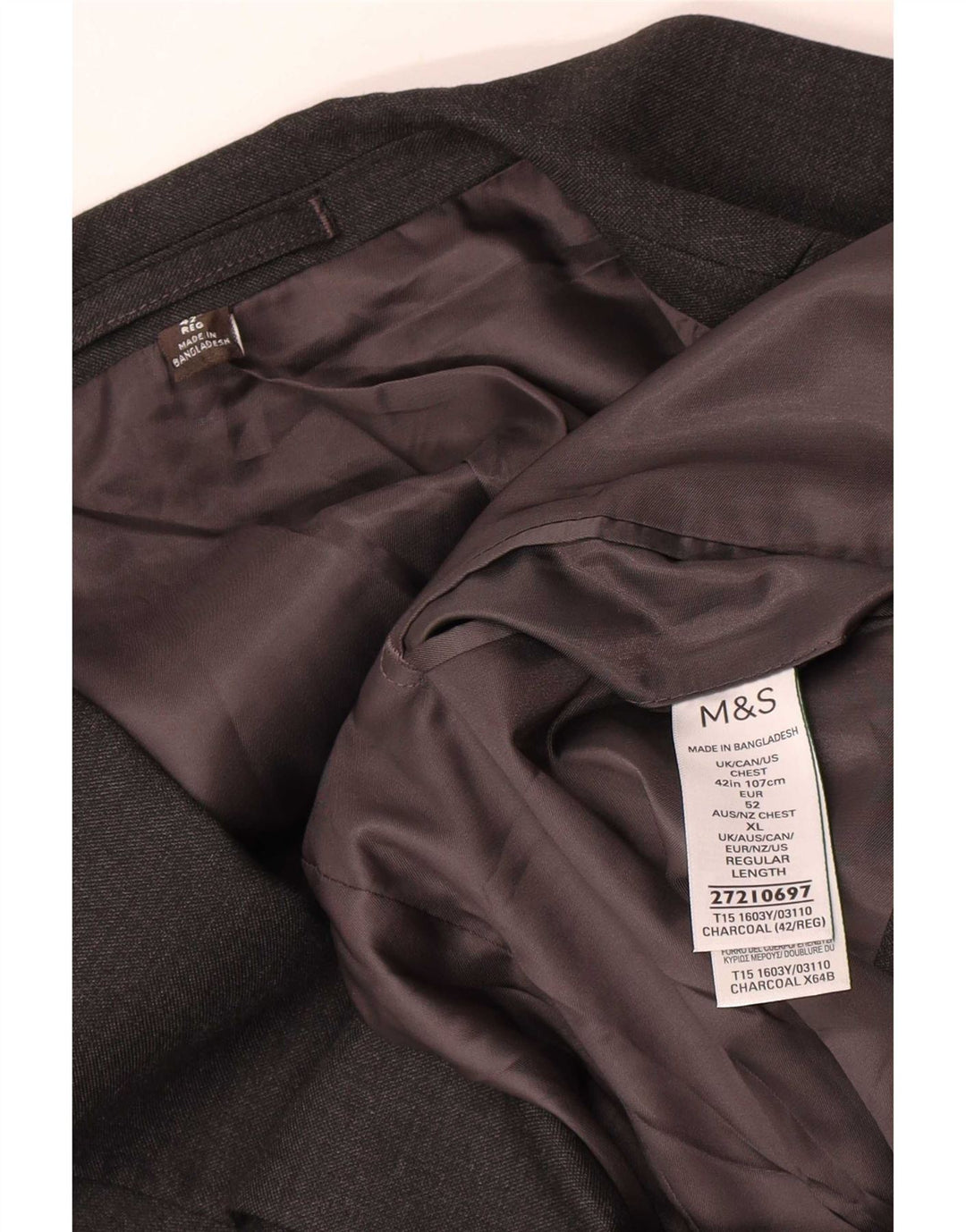 Marks & Spencer Herren-Blazer mit 2 Knöpfen, Gr. 42, Größe L, Grau, Polyester