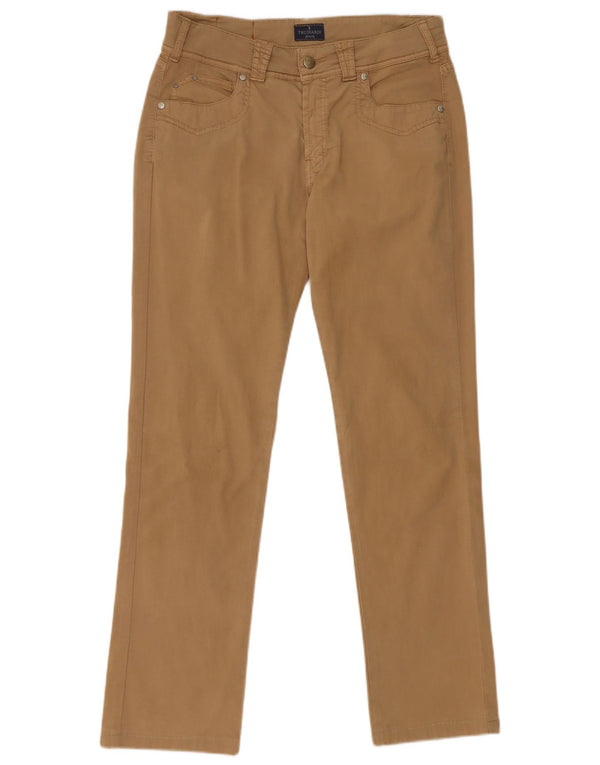 Trussardi Damen-Freizeithose, gerade, W29, L30, Beige, Baumwolle