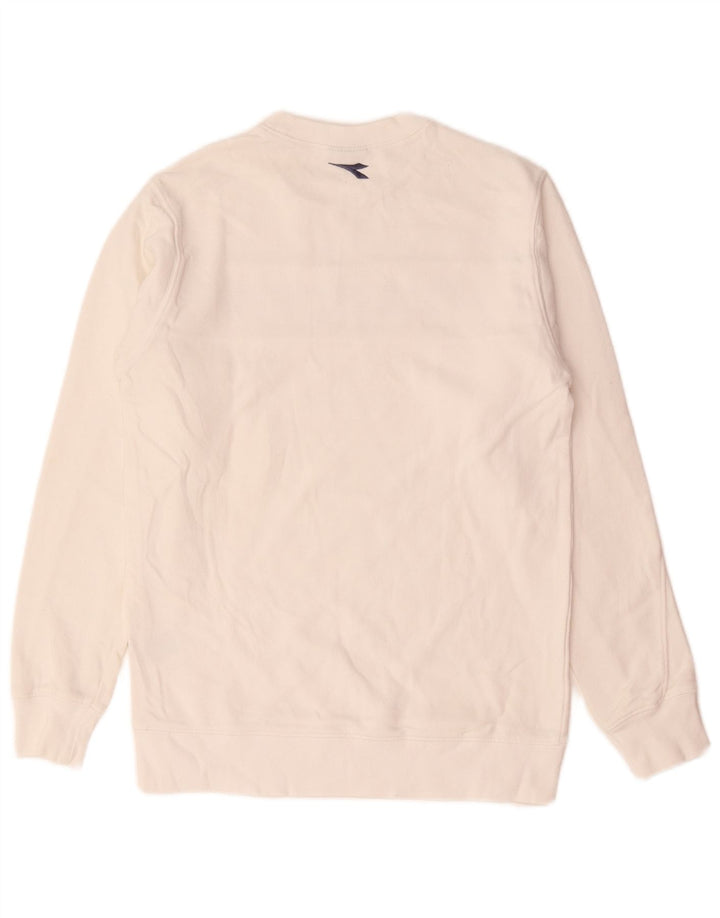 Diadora Herren-Sweatshirt mit Grafik, Größe S, weiße Baumwolle