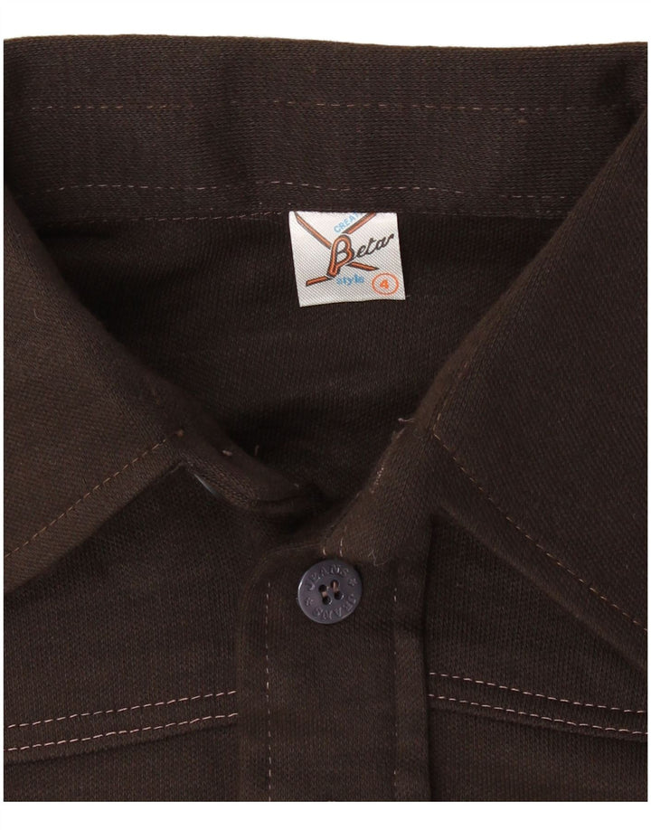 BETA Herren-Langarm-Poloshirt, Größe S, Braun