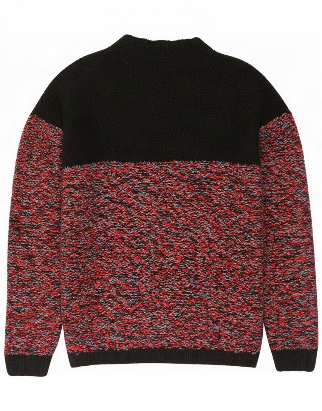 Vintage Herren-Pullover mit Rollkragen, groß, schwarz meliert