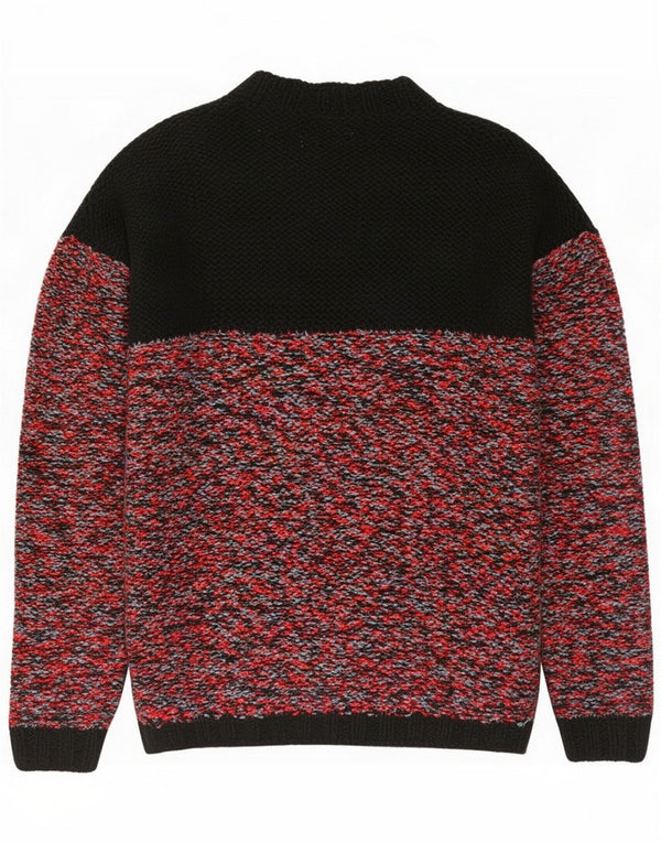 Vintage Mens Turtle Neck Jumper Sweater Large Black Flecked